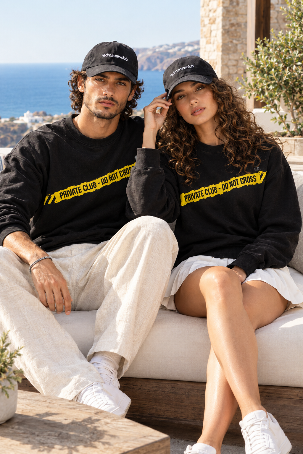 PRIVATE CLUB- UNISEX BLACK SWEATSHIRT 300 GSM FRENCH TERRY COTTON