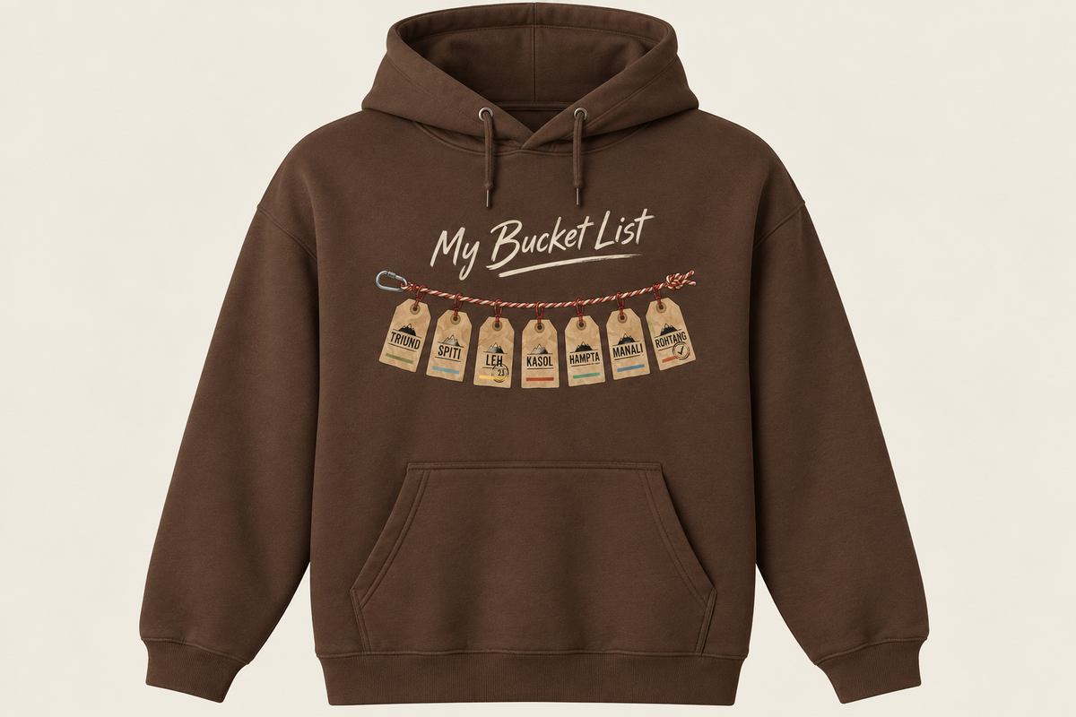 MY BUCKET LIST - UNISEX COFFEE BROWN HOODIE - 350 GSM FLEECE COTTON